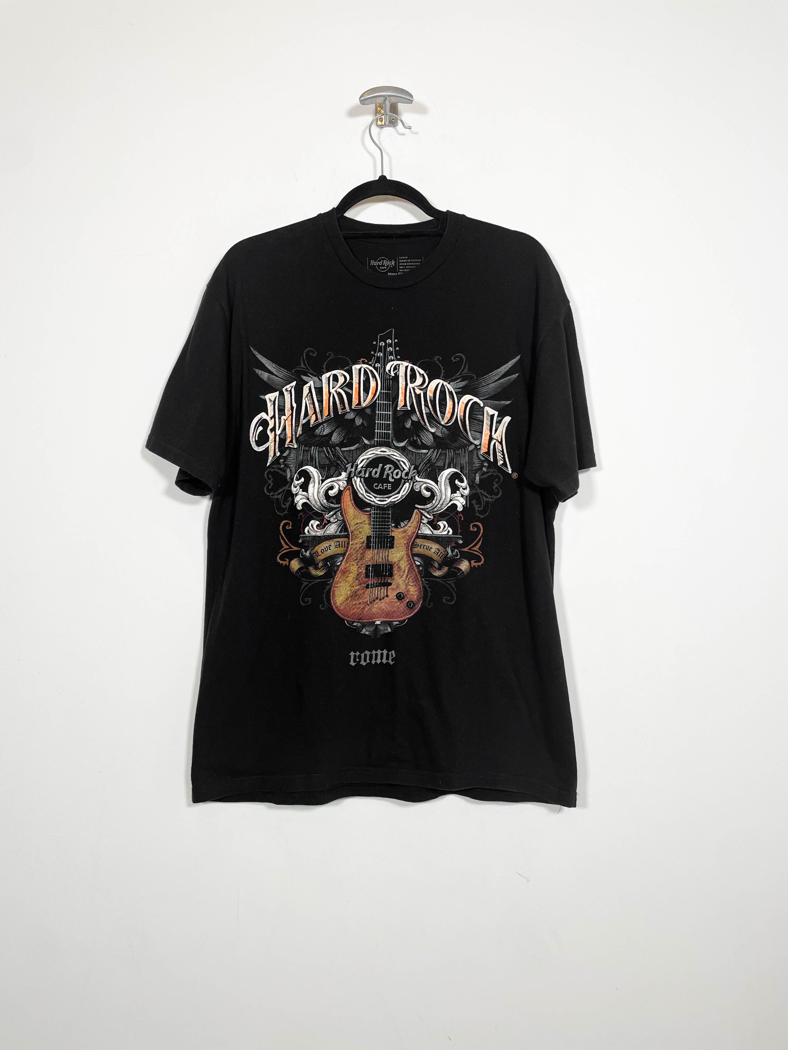 Camiseta Hard Rock Cafe Roma Talla L Caramelo Vintage